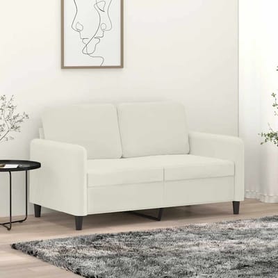 vidaXL - Tweezitsbank - 120 - cm - fluweel - crèmekleurig
