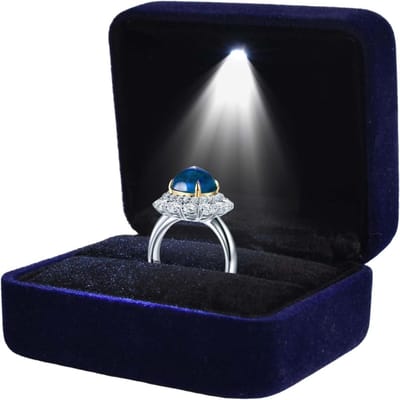 Elegante Ringdoos voor Verlovingsringen, Trouwringen en Cadeaus - Perfect voor Huwelijksvoorstellen en Speciale Gelegenheden (Blauw)