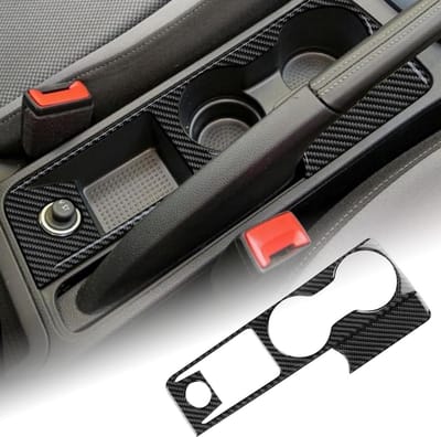 Centrale Controle Schakelhendel en Bekerhouder voor Seat Ibiza 6F 2018-2025 - Koolstofvezel Interieur Accessoires, Decoratieve Sticker en Cadeau (Zwart)