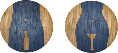 Djemzy - deur bordje - bordje - Toilet bordje bier en wijn - 3d - hout, zwart - 3.6mm multiplex