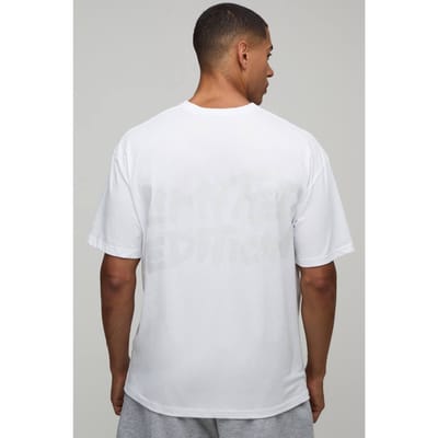 Oversized T-shirt Met Glanzende Print In Beperkte Oplage | White | Size Large