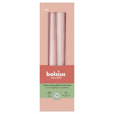 Bolsius - Gotische Kaarsen - 245/24 - Misty Pink - Doos van 4