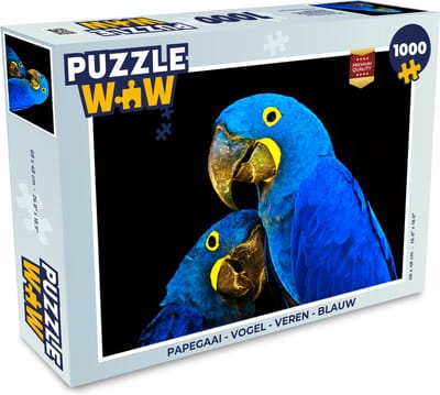 Puzzel Papegaai - Vogel - Veren - Blauw - Legpuzzel - Puzzel 1000 stukjes volwassenen