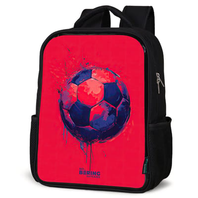 NoBoringSuitcases.com® - Rugzak zwart jongens - Schooltas jongen - NoBoringSuitcases.com® - Rugzak zwart - Schooltas jongen & meisje - Voetbal - Verf - Blauw - Rood - Rugtas voor school - Boekentas kind - Schoolrugzak - Kinderrugzak