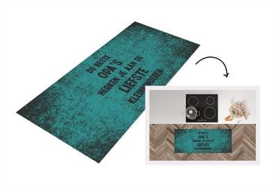 Keukenloper - Loper keuken - Vaderdag - Opa cadeau - Spreuken - De beste opa's - Quote - 120x50 cm - Keukenloper vinyl