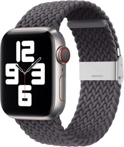 By Qubix - Geschikt voor Apple Watch bandje - Braided nylon bandje - Grijs - Geschikt voor Apple Watch 38mm / 40mm / 41mm / 42mm - nylon - bandje iWatch