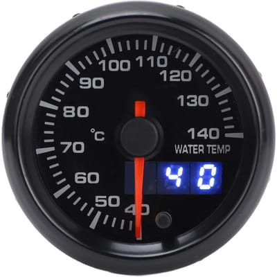 52mm Auto Watertemperatuurmeter DC Wijzer Digitale Weergave 40 tot 140 graden Celsius Watertemperatuurmeter voor Alle DC12V Voertuigen black