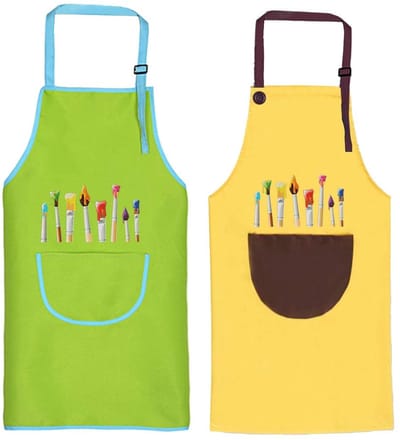 Dailygoods- Kinderschort - 2 Stuks - Verstelbare Kinderschorten - Waterdicht - Hoge Kwaliteit - Geschikt voor Jongens en Meisjes - Schort