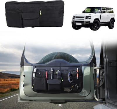 Ruimtebesparende Opbergtas voor Achterklep - Multi-Compartment Organizer voor Auto, Geschikt voor Defender 90 110 130 (2020-2025) - Duurzaam Oxford Katoen, Ideaal voor Gereedschap en Accessoires