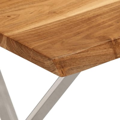 Massief houten bank met natuurlijke rand 105 cm, eettafelbank