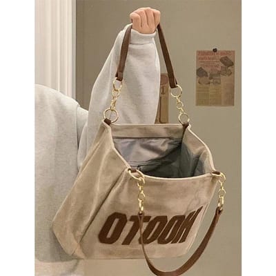 College Student Klas Eén Schouder Canvas Tas Oversized Tas Dames Grote Maat Capaciteit Nieuwste Zomer Hoge Kwaliteit Pendelen Speelgoedtas beige