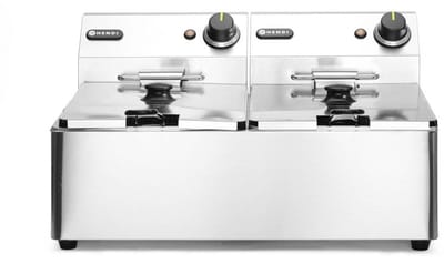 Dubbele Friteuse - Frituurpan Professioneel - Lekker Frituren - Instelbare Temperatuur - 2x6L - Zilverkleurig