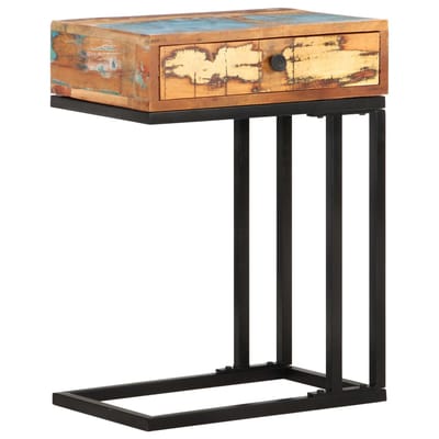 vidaXL - Bijzettafel - U-vormig - 45x30x61 - cm - massief - gerecycled - hout