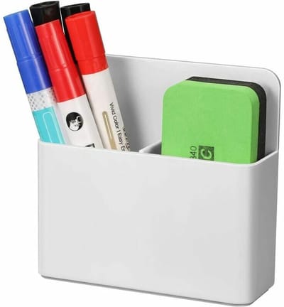 JeiibrZui 1-Pack Magnetische Whiteboard Markerhouder, met Sterke Magneten en Aanpasbare Scheidingswand voor Expo-markers, Kantoormateriaal & Huisgebruik