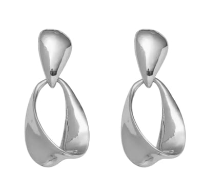 Clip oorbellen -zilverkleur- glans -3.5 cm- geen gaatje- Charme Bijoux