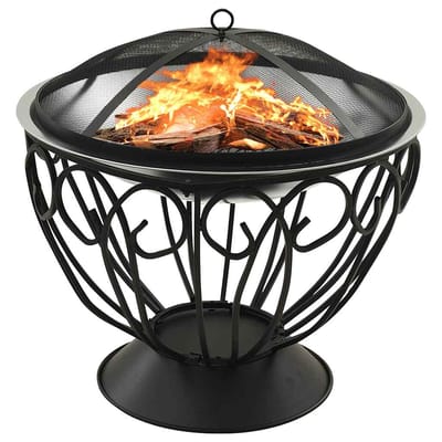 vidaXL - Vuurschaal - en - barbecue - 2-in-1 - met - pook - 59x59x60 - cm - rvs