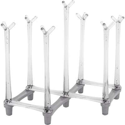 Intrekbaar Kopjes Droogrek Drinkglas Water Mok Kelk Houder Organizer voor Keuken lichtgrijze kleur