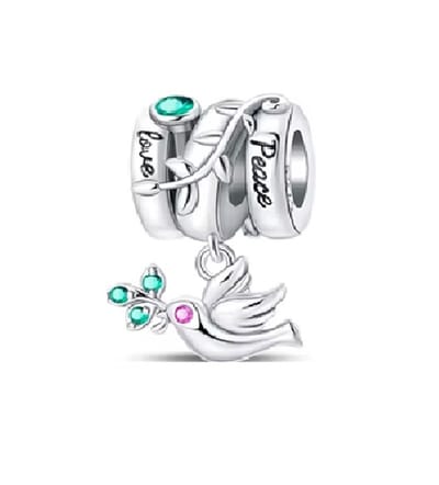 Bedel Vredesduif - Duif - Zilver - Voor Armband of Ketting -RomyStones