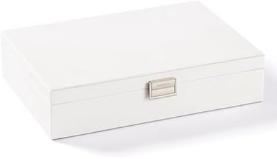 Sieradenbox met Deksel en Grote Spiegel - Organisator voor Sieraden - PU Leer Sieradenopslag voor Halskettingen, Oorbellen, Ringen en Armbanden - Lockable Geschenk voor Vrouwen en Meisjes