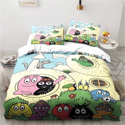 Schattige Cartoon Les Barbapapa Beddengoed Collectie Zachte Dekbedovertrek Volwassenen Kinderen Slaapkamer Enkel Dubbel King Size Bed Dekbedovertrek Kussensloop US King 264x228cm