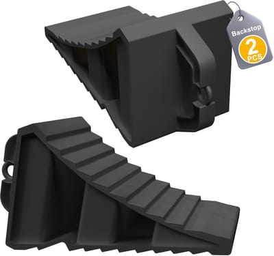 NAIZY 2-delige Wielblokken voor aanhangers Wielkeg Wielblok, Rubber met handvat, antislip onderkant voor aanhangers, campers, auto's en caravans, zwart, 20x15x10 cm