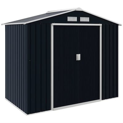 Stalen Tuinberging met Vloerframe – Gereedschapsschuur / Tool Shed voor Tuinopslag – Weerbestendige Outdoor Schuur – Donkergrijs