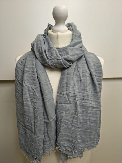 Lange dames sjaal Marjon-effen grijs blauw