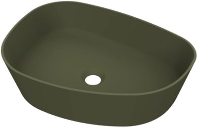 Arcqua Rocker Waskom - opbouw - organisch - links - 50x37cm - mat groen