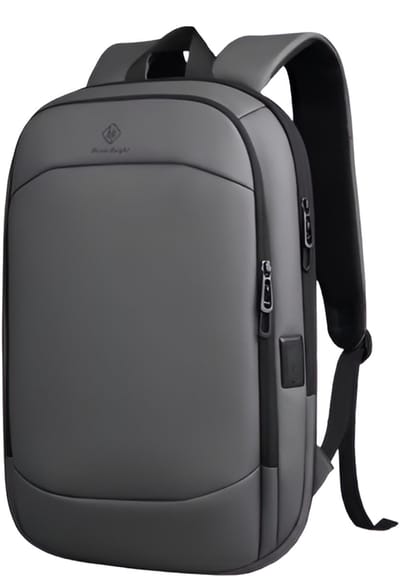 CarryQuest® - 17 Inch Laptop Rugzak - USB Poort + Waterdicht - Rugzak Voor Heren - Waterdichte Reistas - Grote Werkcomputertas - Grijs