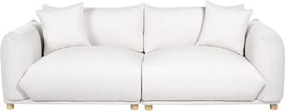 LUVOS - Driezitsbank - Gebroken wit - Polyester