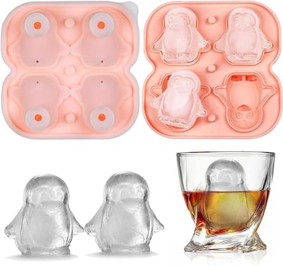 3D Pinguïn IJsblokjesvorm van Siliconen voor IJs, Whisky en Cocktails - Perfect voor Koude Dranken en IJsroom