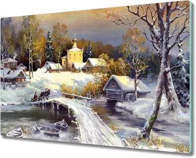 Glazen Snijplank - Kookplaatafdekking Fornuisafdekplaat - Keukenwerkblad Beschermen - Gehard Glas - 80 x 52 cm - Zwart