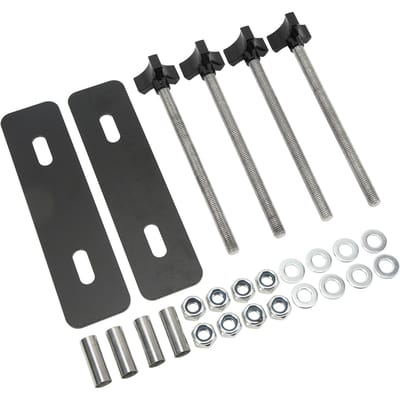 Kit de goupilles de montage pour plaques de traction Acier M10x180 Espacement des trous 3,15-5,51 pouces Ensemble de supports de support pour SUV Voiture Noir noir