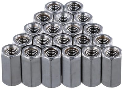 Set van 20 M6 x 20 mm Verlengmoeren, Gegalvaniseerde Zeskant Draadhulzen voor Huishoudelijke en Kantoorapparatuur, Ideaal voor Meubelmontage en Diverse Toepassingen