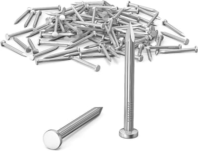 100 Stuks Vernikkelde Stalen Nagels Schroefnagels voor Beton Hout en Steen - 20mm
