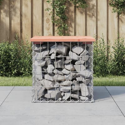 Tuinbank Douglas Hout - Buitenbank Compact - Ontspannen Buiten - Schanskorf Sokkel - 43 x 44 x 42 cm - Bruin