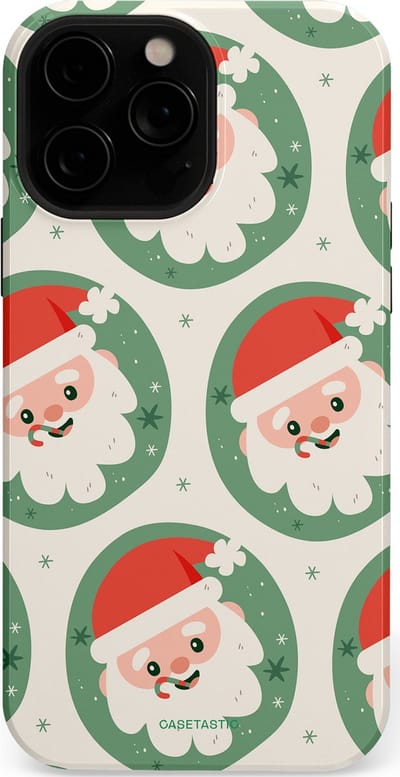Casetastic hoesje geschikt voor Apple iPhone 13 Pro Max - MagSafe - Dubbellaagse bescherming - Zuurstok Groen Witte Kerstman - Fashion Case - Wit Saliegroen Crème Terracotta