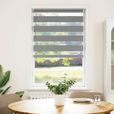 vidaXL - Zebra - rolgordijn - 70,9 - x - 120 - cm - stofbreedte - 66,7 - cm - grijs
