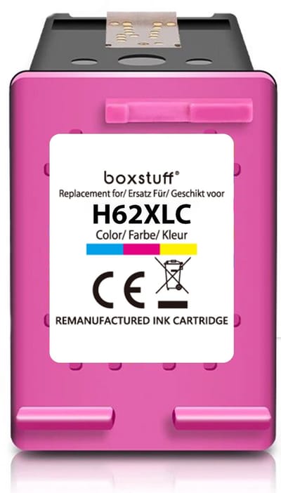 Boxstuff Inkt geschikt voor 62 XL Kleur - (C2P07AE) Compatibel met HP 62 / 62XL - Inkt Cartridge voor HP Envy 5640 / 5644 / 7640 / 7644 OfficeJet 5740 / 5742 / 200 / 250 - Hoge Capaciteit Kleur