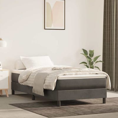vidaXL - Pocketveringmatras - medium - 100x210x20 - cm - fluweel - donkergrijs