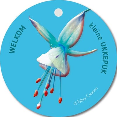 Tallies Cards - kadokaartjes  - bloemenkaartjes - Welkom kleine ukkepuk blauw - Flowerpower - set van 5 kaarten - geboortekaart - geboorte - baby - in verwachting - 100% Duurzaam