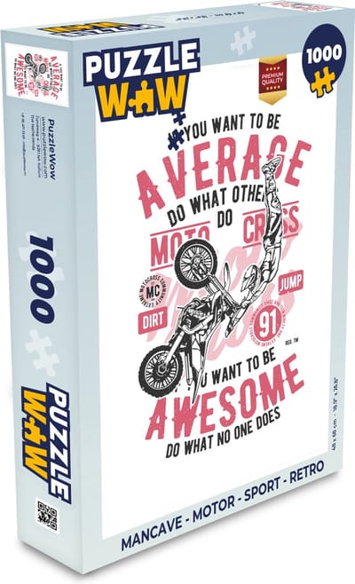 Puzzel Mancave - Motor - Sport - Retro - Legpuzzel - Puzzel 1000 stukjes volwassenen