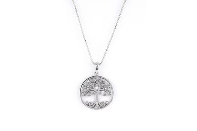 Di Lusso ketting met levensboomhanger - Zilverkleurig