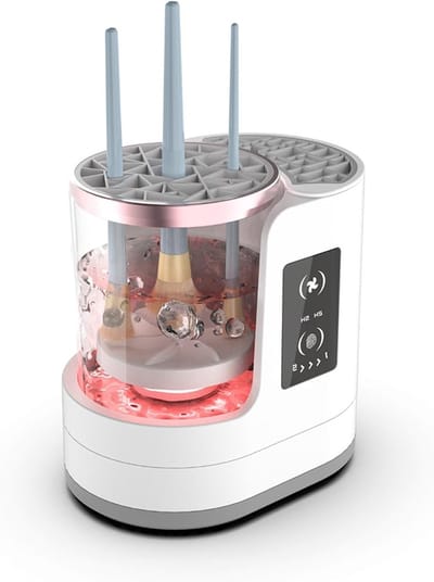 Efficiënte Elektrische Make-up Borstelreiniger met 850RPM, Afneembare Borstelwasmachine en Droger, 2U en 5U Timerfunctie voor Alle Maten Make-up Borstels