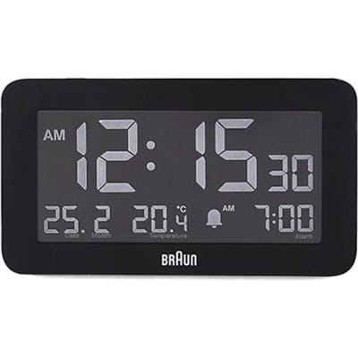 Braun BC10B - Wekker - Digitaal - Alarm - Achtergrondverlichtig - Tijdsaanduiding - 12/24 - Datumaanduiding - Temperatuuraanduiding - Snooze - Zwart