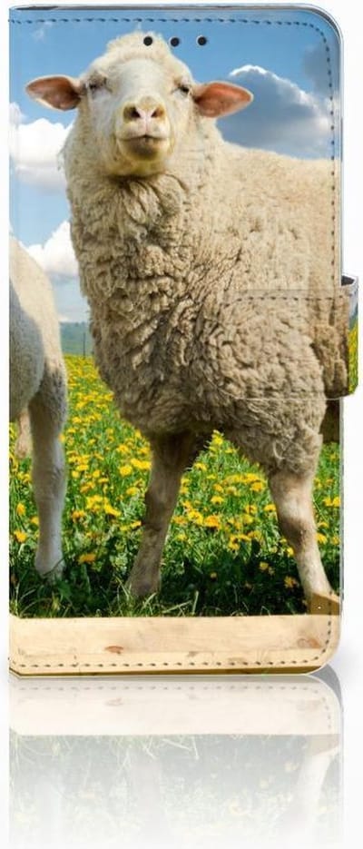 Samsung Galaxy S10 Plus Telefoonhoesje met Pasjes Schaap en Lammetje