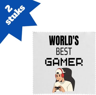 Akyol - world's best gamer brillendoekjes - Gamen - gamers - cadeau - gamers - beste - kado - 17,8 bij 17,8 cm - 2 stuks