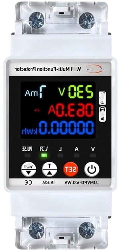 Automatische Schakelaar - Stroomonderbreker - Beveiliging Elektrisch - Digitale Display - 1 Fasig - Grijs