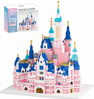 Meedeer Mini Bouwstenen Set-Roze kasteel assemblage- Kunststof Deeltjes Micro Building Blocks Puzzel-Speelgoed van puzzel 5500 stuks - Montagespeelgoed voor Tieners En Volwassenen, Prijzen, Verjaardagscadeaus- bouwstenen contructiespeelgoed