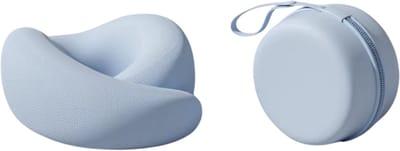 Memory Foam Neksteun Kussen – Reiskussen en Comfortkussen voor Hoofd- en Nekondersteuning – Ideaal voor Reizen, Camping en Slaap - Blauw